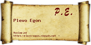 Plevo Egon névjegykártya